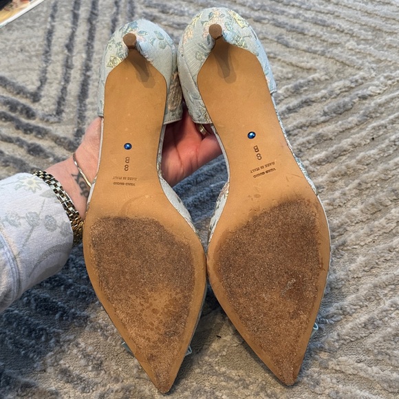 Something Bleu Bridal Blue Floral Heels with Bow - Picture 7 of 7